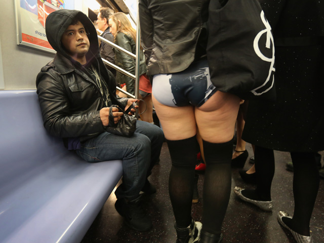 Annual No Pants Subway Ride Takes Place In New York City