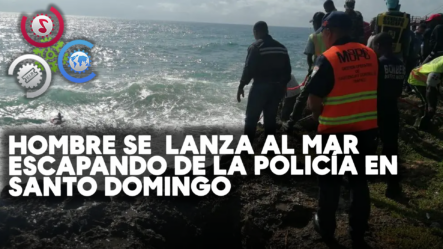 Hombre SE LANZA Al MAR Escapando De La Policía En Santo Domingo